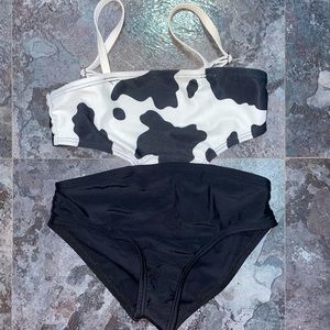 Shein cow print swimsuit 3/4